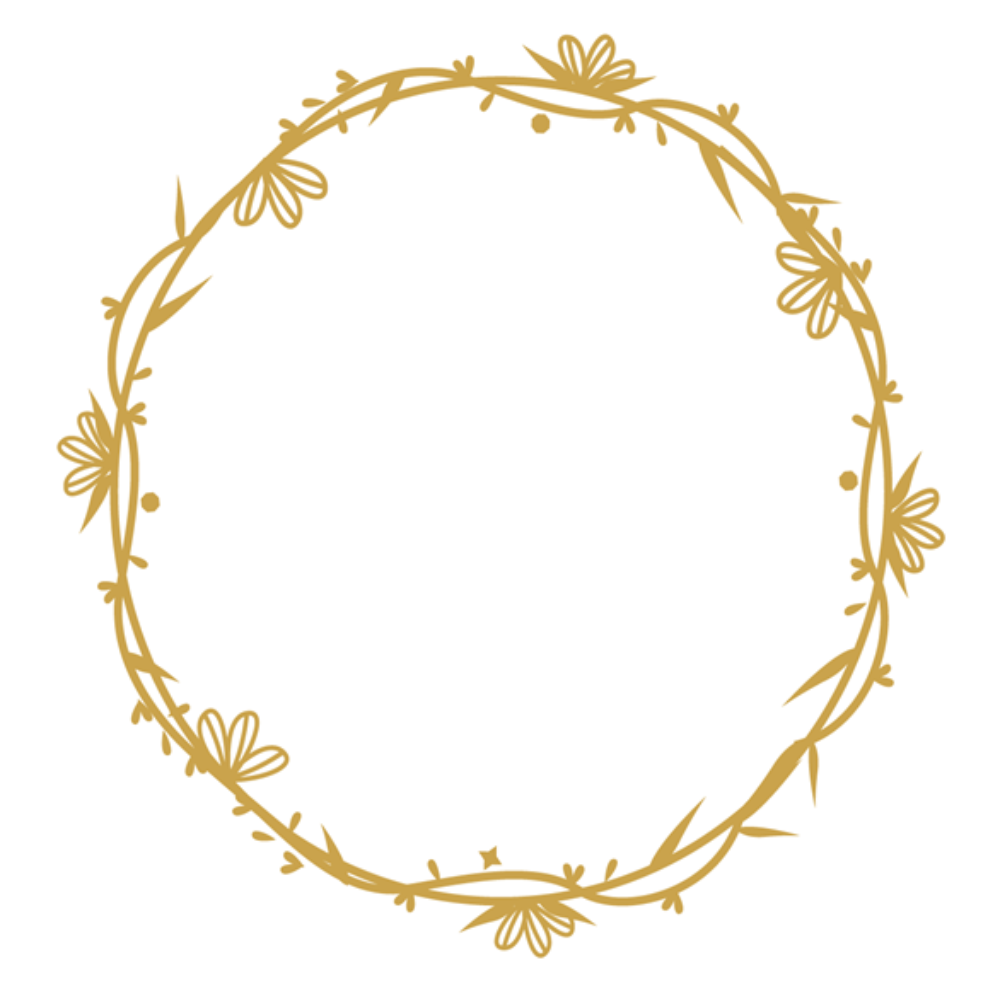 Gold Circle Border Labels - 49x49mm (150 pcs) - B Series