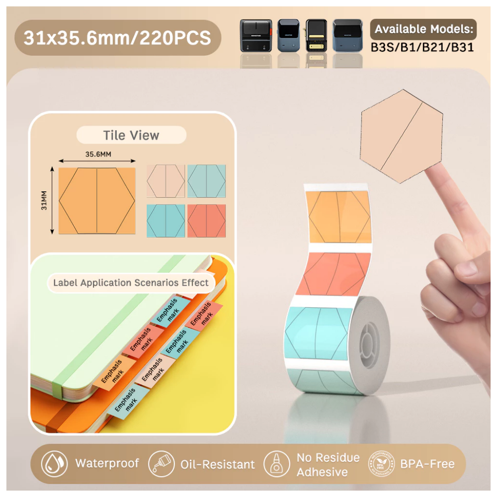 Priority Marker Index Labels - 35.6x31mm (220 pcs) - B Series