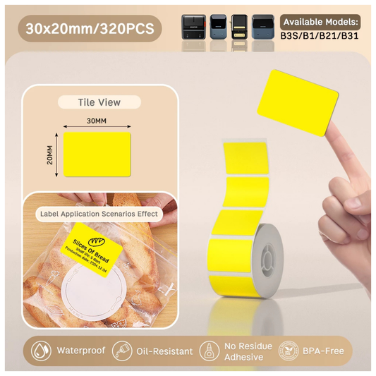 Yellow Labels - 30x20mm (320 pcs, Standard) - B Series