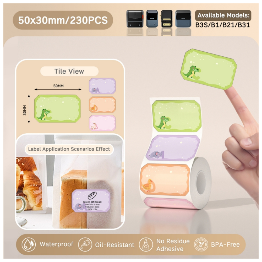 Cute Stories Labels - 50x30mm (230 pcs) - B Series