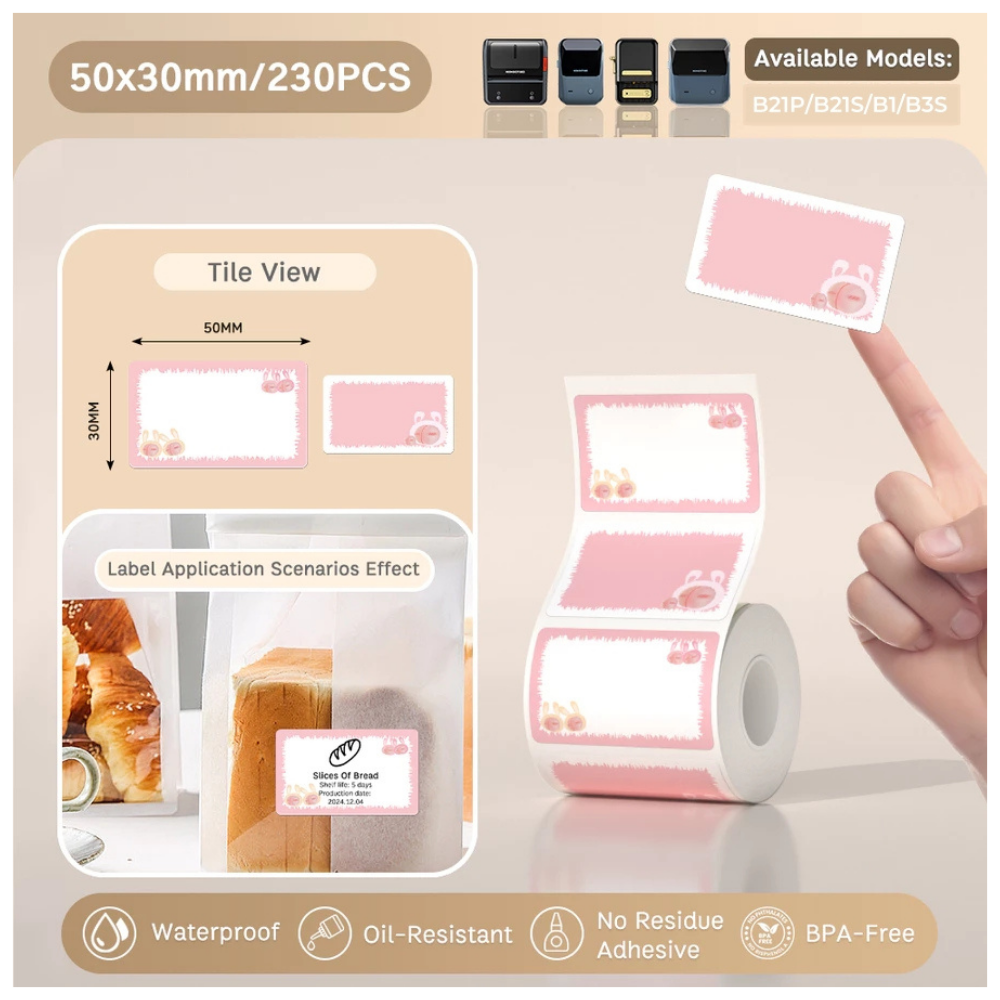 Cute Pastels Labels - 50x30mm (230 pcs) - B Series