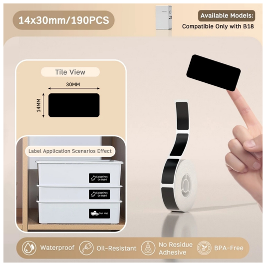 Black Labels - 14x30mm (190 pcs) - N Series