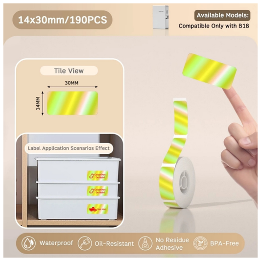 Laser Gold Labels - 14x30mm (190 pcs) - N Series
