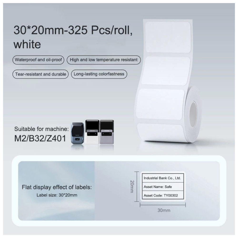 White Labels - 30x20mm (325 pcs) - M Series