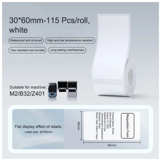 White Labels - 30x60mm (115 pcs) - M Series