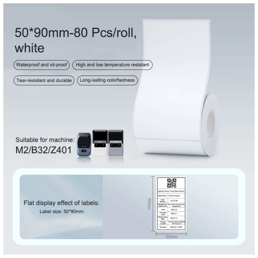 White Labels - 50x90mm (80 pcs) - M Series