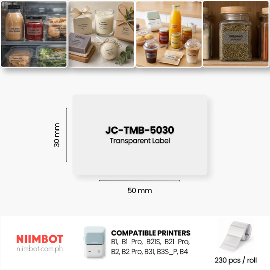 Transparent Labels (Standard, 50x30mm, 230 pcs) - B Series